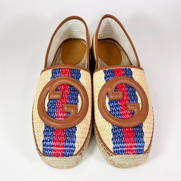 Gucci Interlocking G Raffia Leather Espadrille - Men’s 11 - Picture 3 of 8